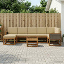Udendørs sofagruppe med pude 8 pcs Naturlig og Beige Polyester