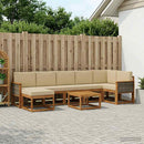 Udendørs sofagruppe med pude 8 pcs Naturlig og Beige Polyester