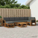 Udendørs sofagruppe 8 pcs Naturlig og Antracit Polyester