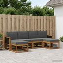 Udendørs sofagruppe 6 pcs Naturlig og Antracit Polyester