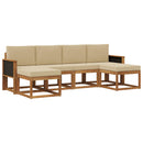 Udendørs sofagruppe med pude 6 pcs Naturlig og Beige Polyester
