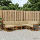 Udendørs sofagruppe 8 pcs Naturlig og Beige Massivt Akacietræ