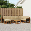 Udendørs sofagruppe 9 pcs Naturlig og Beige Massivt Akacietræ