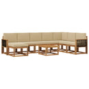 Udendørs sofagruppe 9 pcs Naturlig og Beige Massivt Akacietræ
