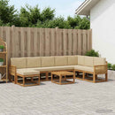 Udendørs sofagruppe 9 pcs Naturlig og Beige Massivt Akacietræ