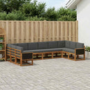Udendørs sofagruppe 10 pcs Naturlig og Antracit