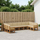 Udendørs sofagruppe 10 pcs Naturlig og Beige Massivt Akacietræ