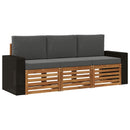 Sofasæt med pude 3 pcs Massivt Akacietræ