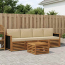 Udendørs sofagruppe 5 pcs Naturlig og Beige Massivt Akacietræ