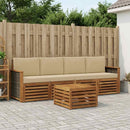 Udendørs sofagruppe 5 pcs Naturlig og Beige Massivt Akacietræ