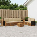 Udendørs sofagruppe 7 pcs Naturlig og Beige Massivt Akacietræ