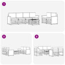 Udendørs sofagruppe 7 pcs Naturlig og Beige Massivt Akacietræ