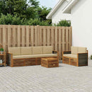Udendørs sofagruppe 7 pcs Naturlig og Beige Massivt Akacietræ