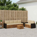 Udendørs sofagruppe 7 pcs Naturlig og Beige Massivt Akacietræ