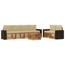 Udendørs sofagruppe 7 pcs Naturlig og Beige Massivt Akacietræ