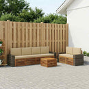 Udendørs sofagruppe 7 pcs Naturlig og Beige Massivt Akacietræ