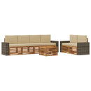 Udendørs sofagruppe 7 pcs Naturlig og Beige Massivt Akacietræ