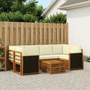 Udendørs sofagruppe 7 pcs Naturlig og Fløde Massivt Akacietræ