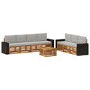 Sofasæt med pude 8 pcs Massivt Akacietræ