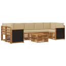 Udendørs sofagruppe 8 pcs Naturlig og Beige Massivt Akacietræ