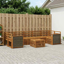 Udendørs sofagruppe 8 stk. Naturfarvet Massivt Akacietræ