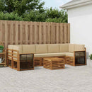 Udendørs sofagruppe 8 pcs Naturlig og Beige Massivt Akacietræ