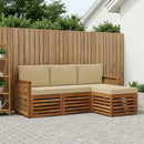 Udendørs sofagruppe med pude 4 pcs Naturlig og Beige