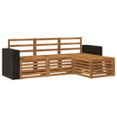 Udendørs sofagruppe 4 pcs Naturfarvet
