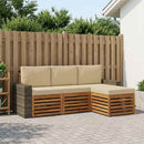 Udendørs sofagruppe med pude 4 pcs Naturlig og Beige