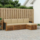 Udendørs sofagruppe med pude 5 pcs Naturlig og Beige