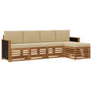 Udendørs sofagruppe med pude 5 pcs Naturlig og Beige
