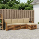 Udendørs sofagruppe med pude 5 pcs Naturlig og Beige