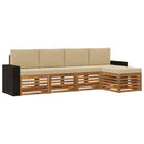 Udendørs sofagruppe med pude 5 pcs Naturlig og Beige