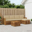 Udendørs sofagruppe med pude 6 pcs Naturlig og Beige
