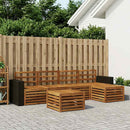 Udendørs sofagruppe 6 pcs Naturfarvet