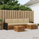 Udendørs sofagruppe med pude 6 pcs Naturlig og Beige