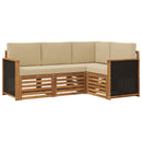 Sofasæt med pude 4 pcs Massivt Akacietræ