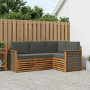 Sofasæt med pude 4 pcs Massivt Akacietræ