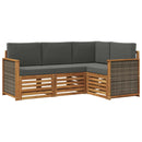 Sofasæt med pude 4 pcs Massivt Akacietræ