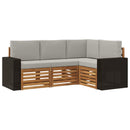 Sofasæt med pude 4 pcs Massivt Akacietræ
