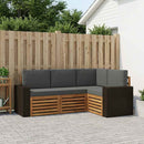 Sofasæt med pude 4 pcs Massivt Akacietræ