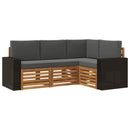 Sofasæt med pude 4 pcs Massivt Akacietræ