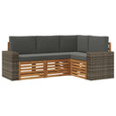Sofasæt med pude 4 pcs Massivt Akacietræ