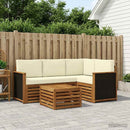 Udendørs sofagruppe 5 pcs Naturlig og Fløde 59 x 59 x 37 cm