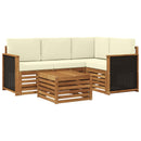 Udendørs sofagruppe 5 pcs Naturlig og Fløde 59 x 59 x 37 cm