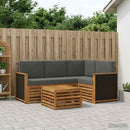Udendørs sofagruppe 5 pcs Naturlig og Antracit 59 x 59 x 37 cm