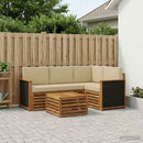 Udendørs sofagruppe 5 pcs Naturlig og Beige 59 x 59 x 37 cm