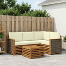 Udendørs sofagruppe 5 pcs Naturlig og Fløde 59 x 59 x 37 cm