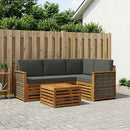 Udendørs sofagruppe 5 pcs Naturlig og Antracit 59 x 59 x 37 cm