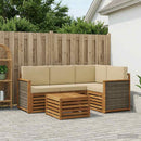 Udendørs sofagruppe 5 pcs Naturlig og Beige 59 x 59 x 37 cm